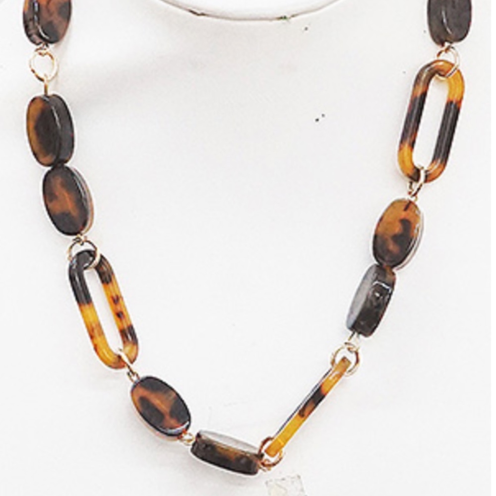 ‼️SALE‼️SALE‼️Tortoise Acetate Link Necklace Set